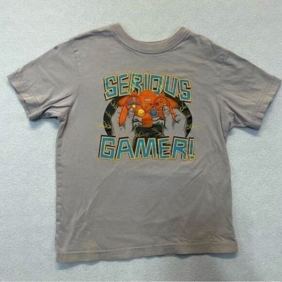 Serious Gamer Graphic T-shirt gray video games short sleeve tee Size Small 5-6 - Picture 2 of 9
